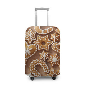 Чехол для чемодана 3D с принтом печенье в Курске, 86% полиэфир, 14% спандекс | двустороннее нанесение принта, прорези для ручек и колес | christmas | cookies | decoration | merry | xmas | выпечка | глазурь | новый год | рождество | сладко