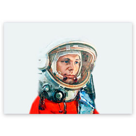 Поздравительная открытка с принтом Гагарин в Курске, 100% бумага | плотность бумаги 280 г/м2, матовая, на обратной стороне линовка и место для марки
 | Тематика изображения на принте: space | гагарин | космос | россия