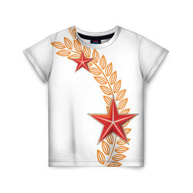 Детская футболка 3D с принтом 9 мая - красные звезды в Курске, 100% гипоаллергенный полиэфир | прямой крой, круглый вырез горловины, длина до линии бедер, чуть спущенное плечо, ткань немного тянется | 9 мая | день победы | звезды