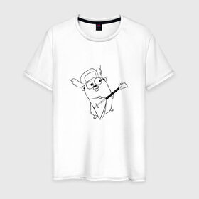 Мужская футболка хлопок с принтом Golang балалайка в Курске, 100% хлопок | прямой крой, круглый вырез горловины, длина до линии бедер, слегка спущенное плечо. | Тематика изображения на принте: go | golang
