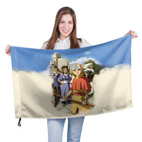 Флаг 3D с принтом Легенда об Аанге в Курске, 100% полиэстер | плотность ткани — 95 г/м2, размер — 67 х 109 см. Принт наносится с одной стороны | aang | avatar | аанг | аватар | анг | легенда об аанге | повелитель стихий