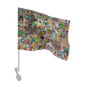 Флаг для автомобиля с принтом Futurama в Курске, 100% полиэстер | Размер: 30*21 см | bender | fry | futurama | mult | бендер | бэндер | лила | мульт | мультсериал | мульфильмы | фрай | футутрама