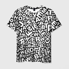 Мужская футболка 3D с принтом Английский алфавит в Курске, 100% полиэфир | прямой крой, круглый вырез горловины, длина до линии бедер | Тематика изображения на принте: алфавит | английский язык | буквы | оформление | слой | текстура | трайбл | узор | фон