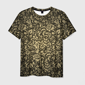 Мужская футболка 3D с принтом Природная идилия в Курске, 100% полиэфир | прямой крой, круглый вырез горловины, длина до линии бедер | арт | дизайн | искусство | композиция | орнамент | оформление | слой | текстура | трайбл | узор | фон | цветы