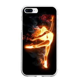 Чехол для iPhone 7Plus/8 Plus матовый с принтом Фитнес в Курске, Силикон | Область печати: задняя сторона чехла, без боковых панелей | грация | здоровье | зож | огонь | пламя | силуэт | спорт | страсть | танец | тонус | фитнес