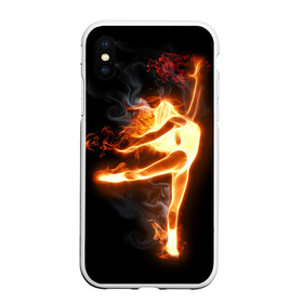 Чехол для iPhone XS Max матовый с принтом Фитнес в Курске, Силикон | Область печати: задняя сторона чехла, без боковых панелей | грация | здоровье | зож | огонь | пламя | силуэт | спорт | страсть | танец | тонус | фитнес