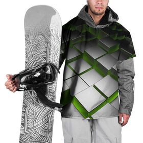 Накидка на куртку 3D с принтом Куб в Курске, 100% полиэстер |  | зеленая | квадрат | куб | текстуры