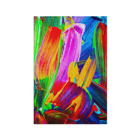 Обложка для паспорта матовая кожа с принтом абстракция красок в Курске, натуральная матовая кожа | размер 19,3 х 13,7 см; прозрачные пластиковые крепления | Тематика изображения на принте: абстракция | краска | цветные