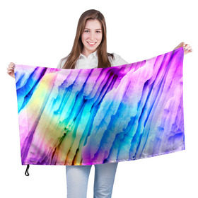 Флаг 3D с принтом Лазурный в Курске, 100% полиэстер | плотность ткани — 95 г/м2, размер — 67 х 109 см. Принт наносится с одной стороны | радужный | текстура