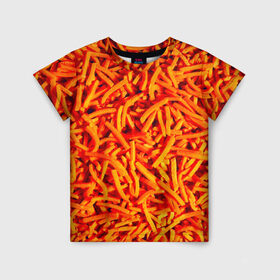 Детская футболка 3D с принтом Морковь в Курске, 100% гипоаллергенный полиэфир | прямой крой, круглый вырез горловины, длина до линии бедер, чуть спущенное плечо, ткань немного тянется | морковь | овощи | оранжевый | салат