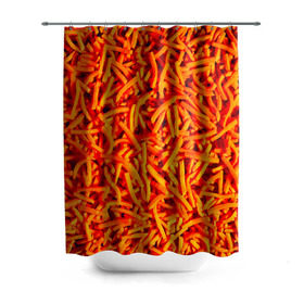 Штора 3D для ванной с принтом Морковь в Курске, 100% полиэстер | плотность материала — 100 г/м2. Стандартный размер — 146 см х 180 см. По верхнему краю — пластиковые люверсы для креплений. В комплекте 10 пластиковых колец | морковь | овощи | оранжевый | салат