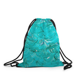 Рюкзак-мешок 3D с принтом Голубая краска в Курске, 100% полиэстер | плотность ткани — 200 г/м2, размер — 35 х 45 см; лямки — толстые шнурки, застежка на шнуровке, без карманов и подкладки | абстракция | абстракция красок | краска