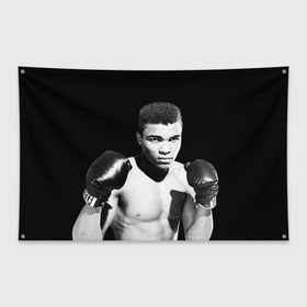 Флаг-баннер с принтом Muhammad ali 2 в Курске, 100% полиэстер | размер 67 х 109 см, плотность ткани — 95 г/м2; по краям флага есть четыре люверса для крепления | ali | boxing |  muhammad ali | али | бокс | боксер | мухамад. мухаммад | мухамед али | мухаммед | мухаммед али