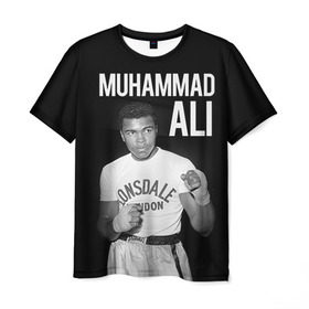 Мужская футболка 3D с принтом Muhammad Ali в Курске, 100% полиэфир | прямой крой, круглый вырез горловины, длина до линии бедер | ali | boxing | muhammad ali |   |  muhammad |  бокс | али | боксер | мухамад. мухаммад | мухаммед | мухаммед али