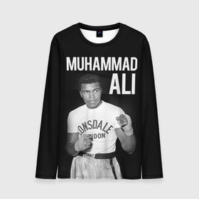 Мужской лонгслив 3D с принтом Muhammad Ali в Курске, 100% полиэстер | длинные рукава, круглый вырез горловины, полуприлегающий силуэт | Тематика изображения на принте: ali | boxing | muhammad ali |   |  muhammad |  бокс | али | боксер | мухамад. мухаммад | мухаммед | мухаммед али