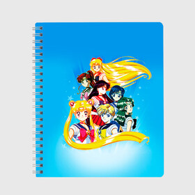 Тетрадь с принтом Sailor Moon в Курске, 100% бумага | 48 листов, плотность листов — 60 г/м2, плотность картонной обложки — 250 г/м2. Листы скреплены сбоку удобной пружинной спиралью. Уголки страниц и обложки скругленные. Цвет линий — светло-серый
 | Тематика изображения на принте: anime | sailor moon | sailormoon | аниме | красавица воин сейлор мун | сейлор мун | сейлормун | усаги | усаги цукино | цукино