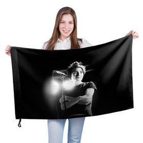 Флаг 3D с принтом Земфира в Курске, 100% полиэстер | плотность ткани — 95 г/м2, размер — 67 х 109 см. Принт наносится с одной стороны | Тематика изображения на принте: zemfira | земфира | рок | русский рок