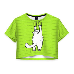 Женская футболка 3D укороченная с принтом Simon`s cat 3 в Курске, 100% полиэстер | круглая горловина, длина футболки до линии талии, рукава с отворотами | fitness | kitty | simon cat | simons | simons cat | голодный кот | для жирных | для толстых | жир | кот | кот саймона | котик | кошка | с котами | саймон | спорт | толстая | толстый | фитнес | фитнесс