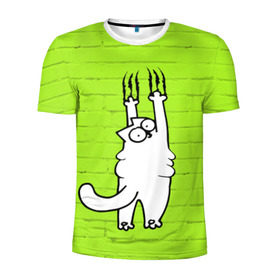Мужская футболка 3D спортивная с принтом Simon`s cat 3 в Курске, 100% полиэстер с улучшенными характеристиками | приталенный силуэт, круглая горловина, широкие плечи, сужается к линии бедра | fitness | kitty | simon cat | simons | simons cat | голодный кот | для жирных | для толстых | жир | кот | кот саймона | котик | кошка | с котами | саймон | спорт | толстая | толстый | фитнес | фитнесс