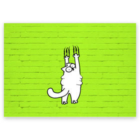Поздравительная открытка с принтом Simons cat 3 в Курске, 100% бумага | плотность бумаги 280 г/м2, матовая, на обратной стороне линовка и место для марки
 | Тематика изображения на принте: fitness | kitty | simon cat | simons | simons cat | голодный кот | для жирных | для толстых | жир | кот | кот саймона | котик | кошка | с котами | саймон | спорт | толстая | толстый | фитнес | фитнесс