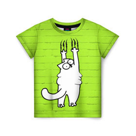 Детская футболка 3D с принтом Simon`s cat 3 в Курске, 100% гипоаллергенный полиэфир | прямой крой, круглый вырез горловины, длина до линии бедер, чуть спущенное плечо, ткань немного тянется | fitness | kitty | simon cat | simons | simons cat | голодный кот | для жирных | для толстых | жир | кот | кот саймона | котик | кошка | с котами | саймон | спорт | толстая | толстый | фитнес | фитнесс
