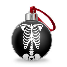 Ёлочный шар с принтом Скелет в Курске, Пластик | Диаметр: 77 мм | bones | halloween | кости | костюм | прикол | прикольная картинка | скелет | тело | хеллоуин