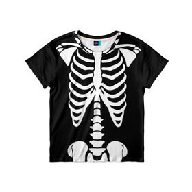 Детская футболка 3D с принтом Скелет в Курске, 100% гипоаллергенный полиэфир | прямой крой, круглый вырез горловины, длина до линии бедер, чуть спущенное плечо, ткань немного тянется | bones | halloween | кости | костюм | прикол | прикольная картинка | скелет | тело | хеллоуин