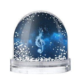 Снежный шар с принтом Космическая музыка в Курске, Пластик | Изображение внутри шара печатается на глянцевой фотобумаге с двух сторон | звезды | ноты | скрипичный ключ