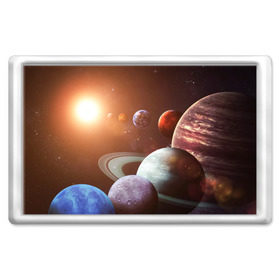 Магнит 45*70 с принтом Планеты солнечной системы в Курске, Пластик | Размер: 78*52 мм; Размер печати: 70*45 | венера | звезды | земля | космос | марс | меркурий | сатурн | солнце | уран | юпитер