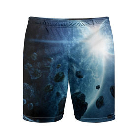 Мужские шорты 3D спортивные с принтом Холодный космос в Курске,  |  | вселенная | галактика | звезды | планеты | туманность