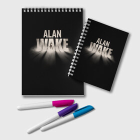 Блокнот с принтом Alan Wake в Курске, 100% бумага | 48 листов, плотность листов — 60 г/м2, плотность картонной обложки — 250 г/м2. Листы скреплены удобной пружинной спиралью. Цвет линий — светло-серый
 | alan | wake | алан уэйк | игра