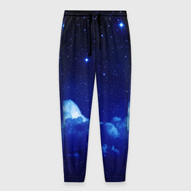 Мужские брюки 3D с принтом Звёздное небо в Курске, 100% полиэстер | манжеты по низу, эластичный пояс регулируется шнурком, по бокам два кармана без застежек, внутренняя часть кармана из мелкой сетки | Тематика изображения на принте: звезды | луна | месяц | ночь
