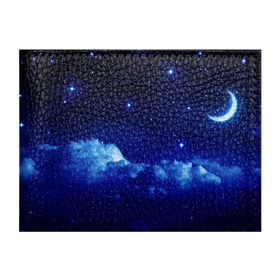 Обложка для студенческого билета с принтом Звёздное небо в Курске, натуральная кожа | Размер: 11*8 см; Печать на всей внешней стороне | звезды | луна | месяц | ночь
