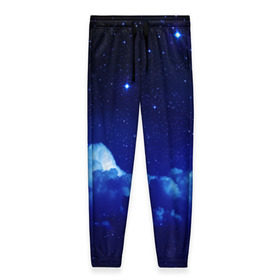 Женские брюки 3D с принтом Звёздное небо в Курске, полиэстер 100% | прямой крой, два кармана без застежек по бокам, с мягкой трикотажной резинкой на поясе и по низу штанин. В поясе для дополнительного комфорта — широкие завязки | звезды | луна | месяц | ночь