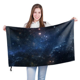 Флаг 3D с принтом Космос в Курске, 100% полиэстер | плотность ткани — 95 г/м2, размер — 67 х 109 см. Принт наносится с одной стороны | бездна | вселенная | галактика | звёзды | камета | космос | мгла | метеориты | метеоры | млечный путь | орбита | планеты | солнечная система