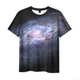 Мужская футболка 3D с принтом Млечный путь в Курске, 100% полиэфир | прямой крой, круглый вырез горловины, длина до линии бедер | вселенная | галактика | звёзды | камета | космос | метеориты | метеоры | млечный путь | орбита | планеты | солнечная система