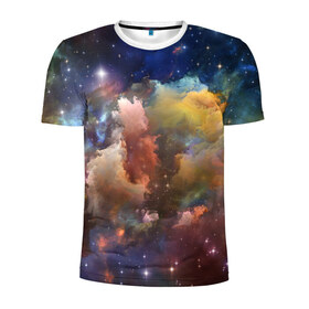 Мужская футболка 3D спортивная с принтом Вселенная в Курске, 100% полиэстер с улучшенными характеристиками | приталенный силуэт, круглая горловина, широкие плечи, сужается к линии бедра | вселенная | галактика | звёзды | камета | космос | метеориты | метеоры | млечный путь | орбита | планеты | солнечная система