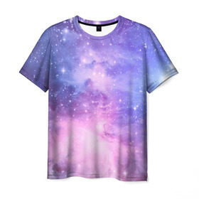Мужская футболка 3D с принтом Галактика в Курске, 100% полиэфир | прямой крой, круглый вырез горловины, длина до линии бедер | вселенная | галактика | звёзды | камета | космос | метеориты | метеоры | млечный путь | орбита | планеты | солнечная система