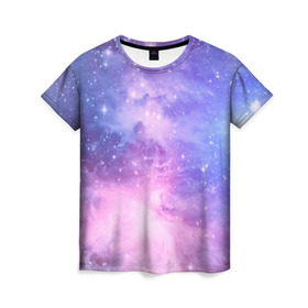 Женская футболка 3D с принтом Галактика в Курске, 100% полиэфир ( синтетическое хлопкоподобное полотно) | прямой крой, круглый вырез горловины, длина до линии бедер | вселенная | галактика | звёзды | камета | космос | метеориты | метеоры | млечный путь | орбита | планеты | солнечная система