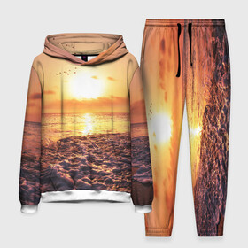 Мужской костюм 3D (с толстовкой) с принтом Закат в Курске,  |  | Тематика изображения на принте: sunset | жара | закат | зной | косяк | лето | море | облака | океан | отдых | пена | песок | пляж | прибой | прилив | рассвет | солнце | стая птиц
