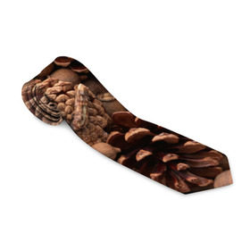 Галстук 3D с принтом Шишки и орешки в Курске, 100% полиэстер | Длина 148 см; Плотность 150-180 г/м2 | Тематика изображения на принте: дуб | ёлка | ель | жёлудь | иголки | кедр | лес | орех | орешки | осень | сосна | шишки