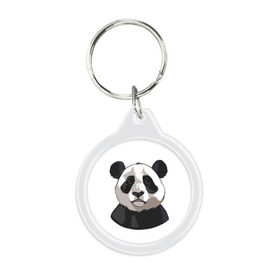 Брелок круглый с принтом Panda в Курске, пластик и полированная сталь | круглая форма, металлическое крепление в виде кольца | Тематика изображения на принте: милый | панда