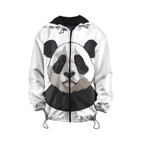 Детская куртка 3D с принтом Panda в Курске, 100% полиэстер | застежка — молния, подол и капюшон оформлены резинкой с фиксаторами, по бокам — два кармана без застежек, один потайной карман на груди, плотность верхнего слоя — 90 г/м2; плотность флисового подклада — 260 г/м2 | Тематика изображения на принте: милый | панда