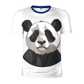 Мужская футболка 3D спортивная с принтом Panda в Курске, 100% полиэстер с улучшенными характеристиками | приталенный силуэт, круглая горловина, широкие плечи, сужается к линии бедра | милый | панда