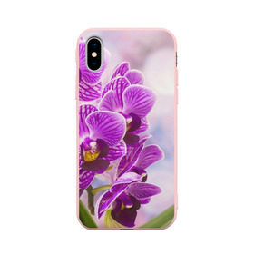 Чехол для Apple iPhone X силиконовый матовый с принтом Божественная орхидея в Курске, Силикон | Печать на задней стороне чехла, без боковой панели | 8 марта | букет | весна | красота | куст | лето | орхидея | подарок | сиреневый цвет | цветок | шикарный цветочек