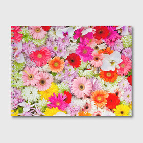 Альбом для рисования с принтом Обилие цветов в Курске, 100% бумага
 | матовая бумага, плотность 200 мг. | Тематика изображения на принте: 8 марта | букет | георгина | изобилие | красота | куст | лето | обилие | петунья | подснежник | полевые | разные цветы | роза | ромашка | тюльпан | хризантема | цветочек | цветы