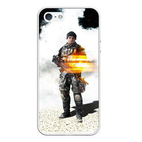 Чехол силиконовый для Телефон Apple iPhone 5/5S с принтом Battlefield 4 Soldier в Курске, Силикон | Область печати: задняя сторона чехла, без боковых панелей | art | battlefield