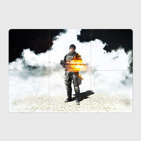 Магнитный плакат 3Х2 с принтом Battlefield 4 Soldier в Курске, Полимерный материал с магнитным слоем | 6 деталей размером 9*9 см | art | battlefield