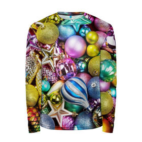 Мужской лонгслив 3D с принтом Новый год в Курске, 100% полиэстер | длинные рукава, круглый вырез горловины, полуприлегающий силуэт | елочные | игрушки | новогодний | разноцветный | рождество | украшения