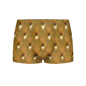 Мужские трусы 3D с принтом Золотая обивка в Курске, 50% хлопок, 50% полиэстер | классическая посадка, на поясе мягкая тканевая резинка | диван | жёлтый | золотой цвет | кожа | кресло | материал | мягко | обивка | перетяжка | позолота | приятно | софа | стул